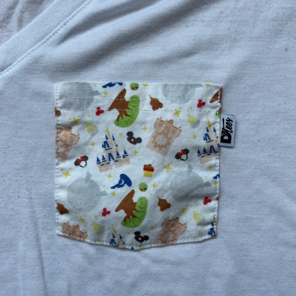 White V-Neck Women's Top with WDW Pocket